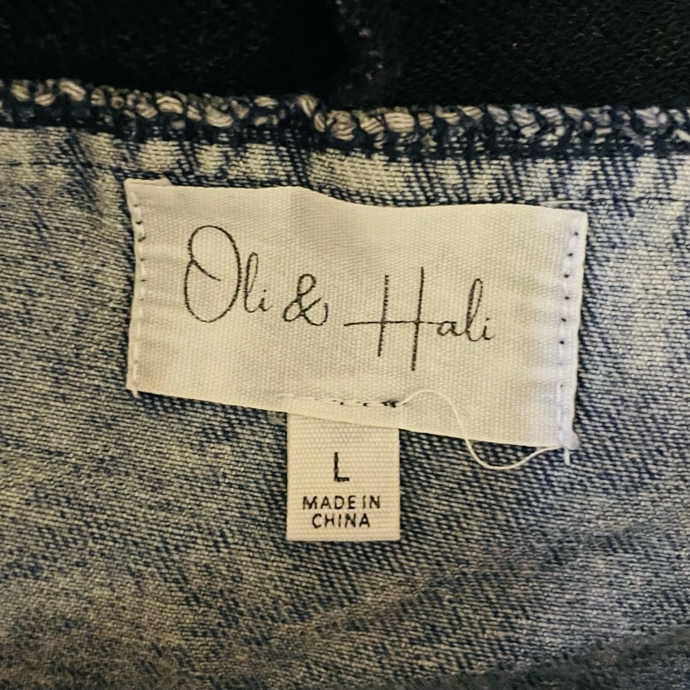 Oli & Hali Two-Tone Jean Jacket sz L Oversized - Picture 13 of 16